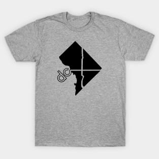 Washington DC Quadrants in Black T-Shirt